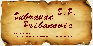 Dubravac Pribanović vizit kartica